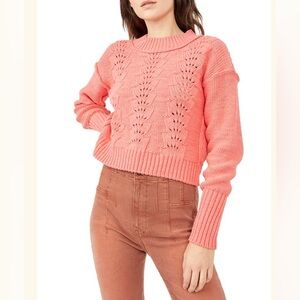 Free People Sandcastle Tan Bellsong Knit Sweater NWT